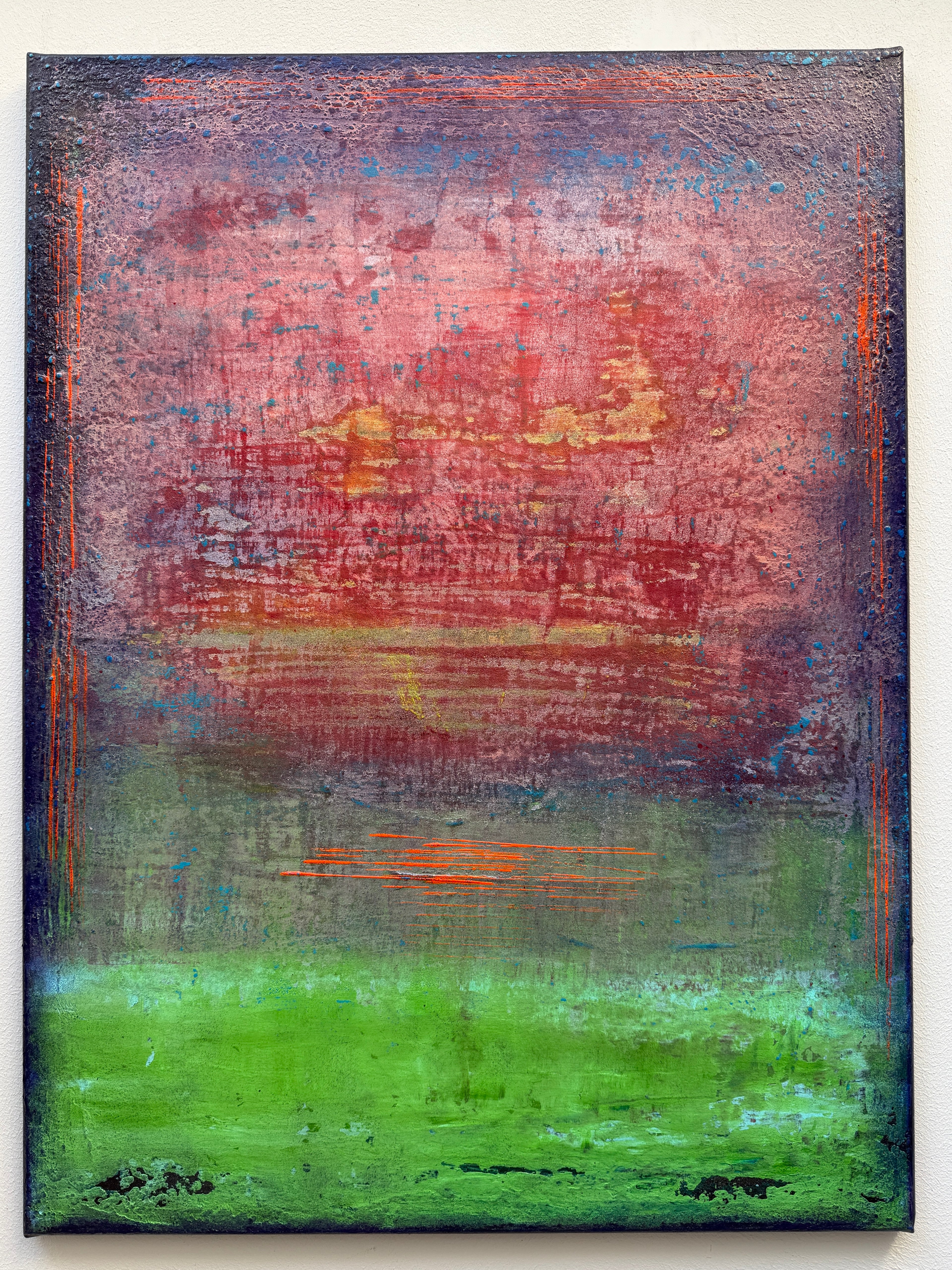 The tide in red reflections