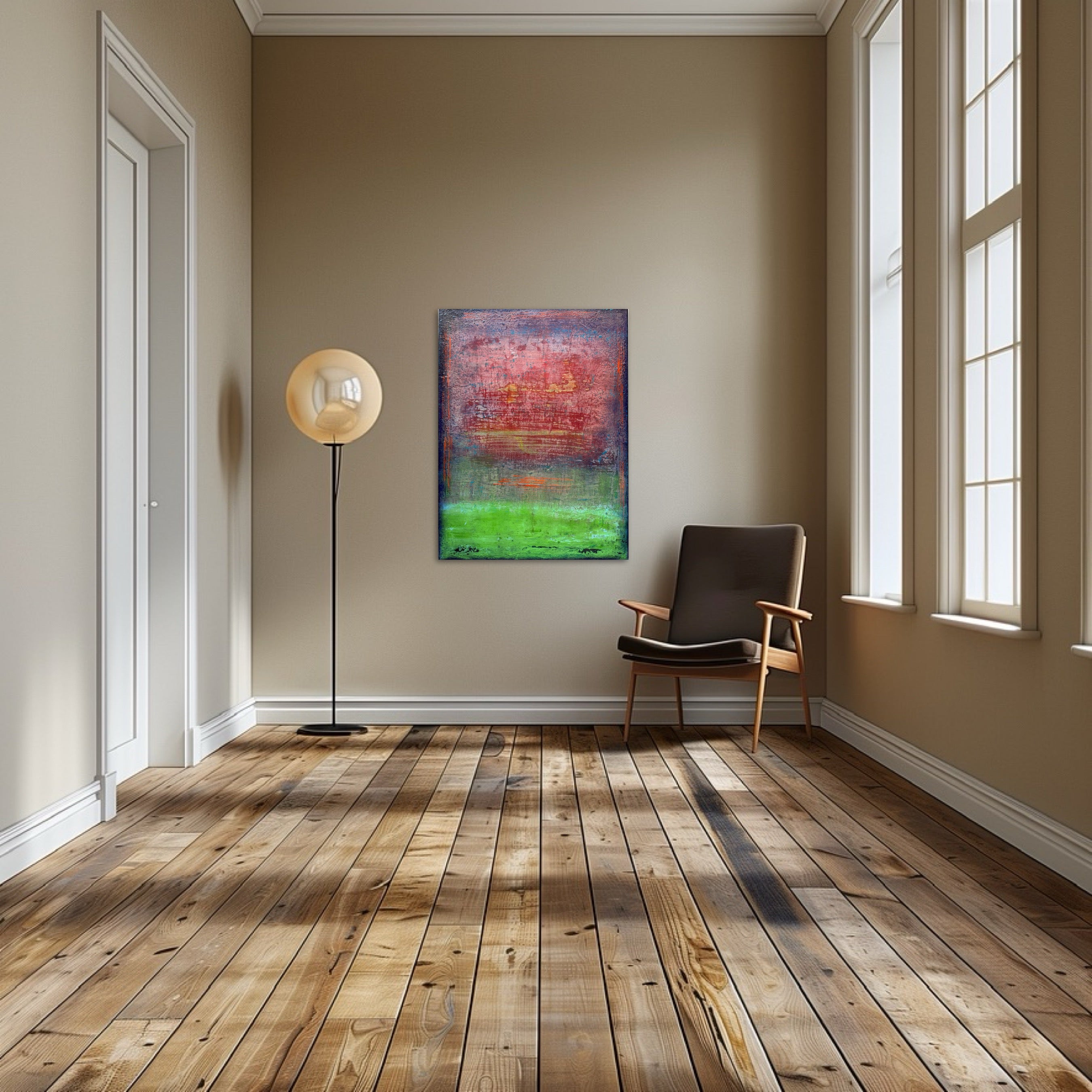 The tide in red reflections