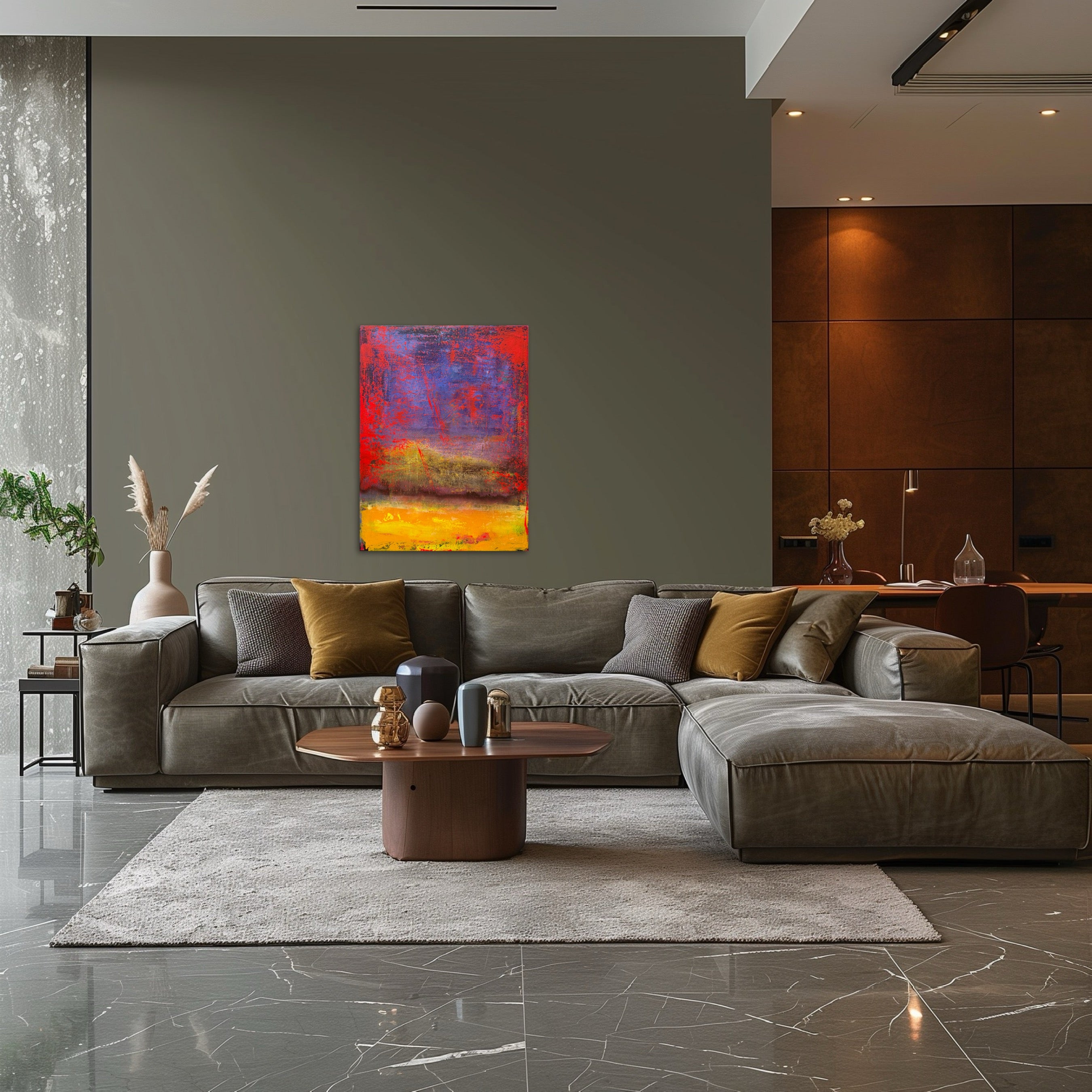 Between flame and blue Painting